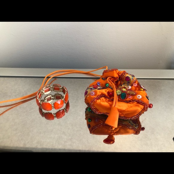 Accessories - Orange bag and bracelet set